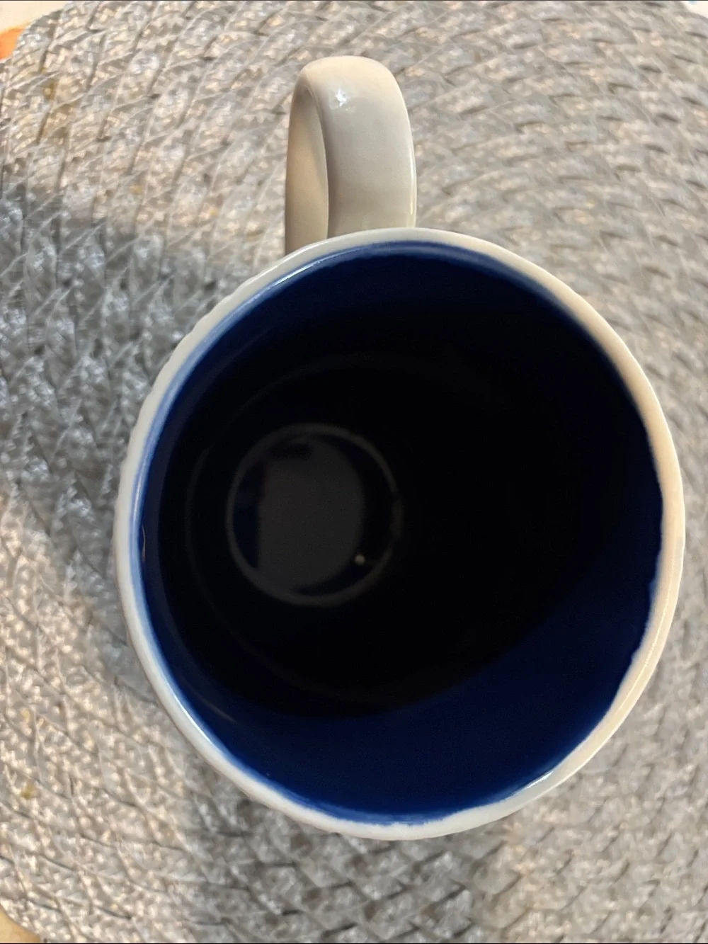 West Elm Blue and White Striped Ceramic Mug by Anthony Shapiro